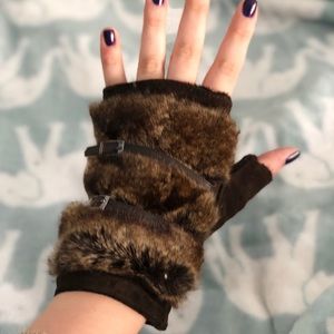 Real Leather Fingerless Gloves